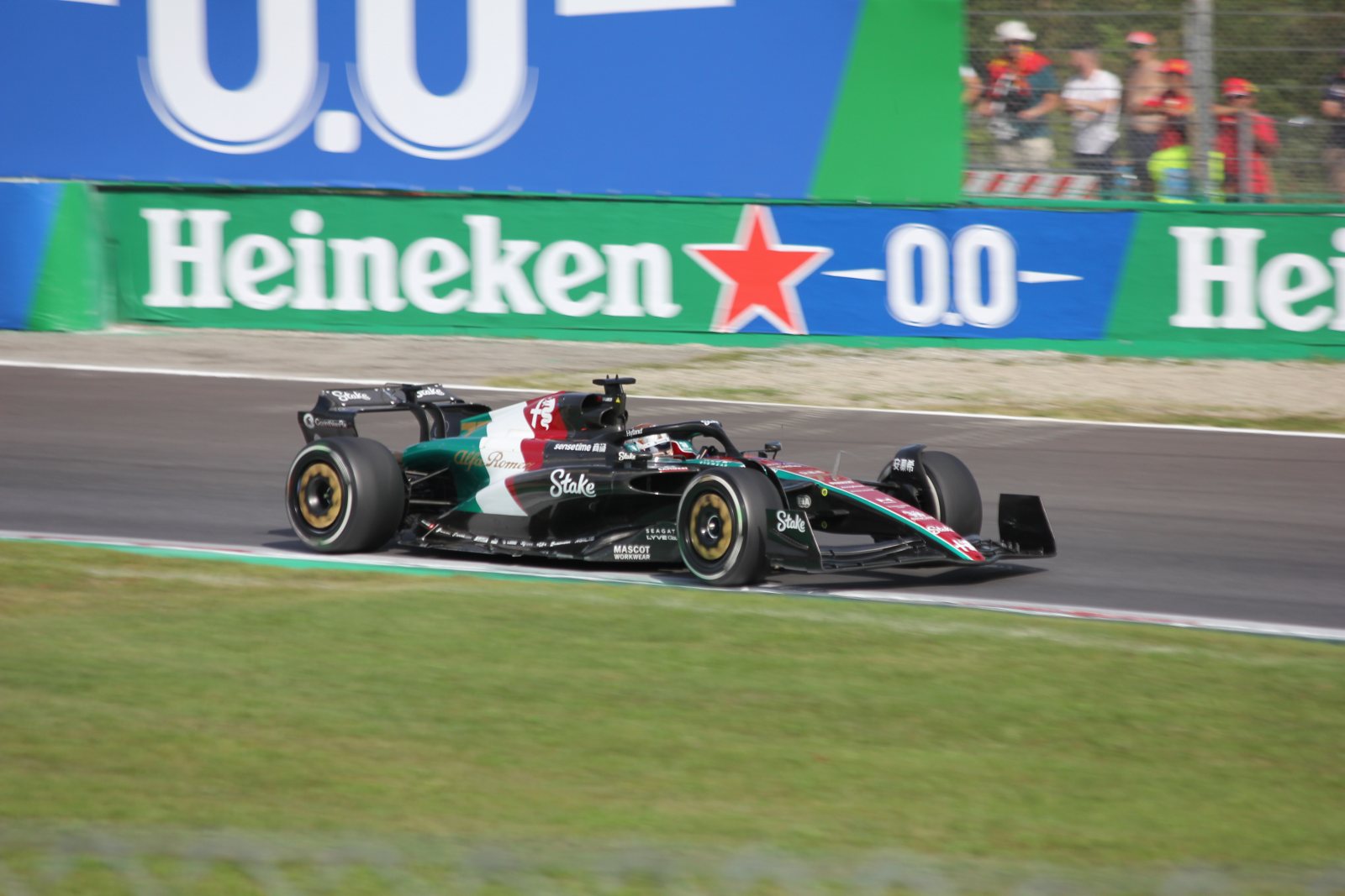 Valtteri Bottas drives the Alfa Romeo C43 at Monza during the 2023 Italian Grand Prix.