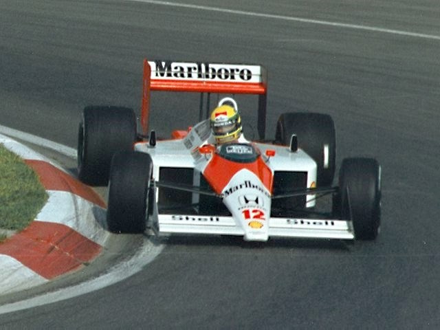 Ayrton Senna driving the McLaren MP4/4 during the 1988 Canadian Grand Prix