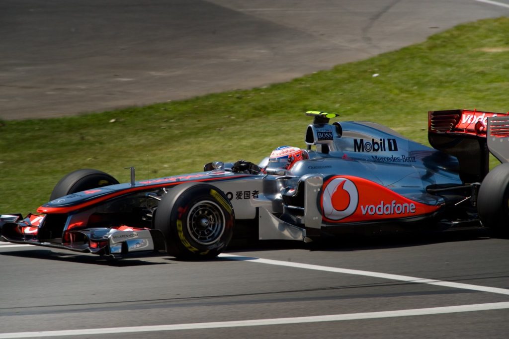 Jenson Button driving a McLaren MP4-26 at the 2011 Canadian Grand Prix.