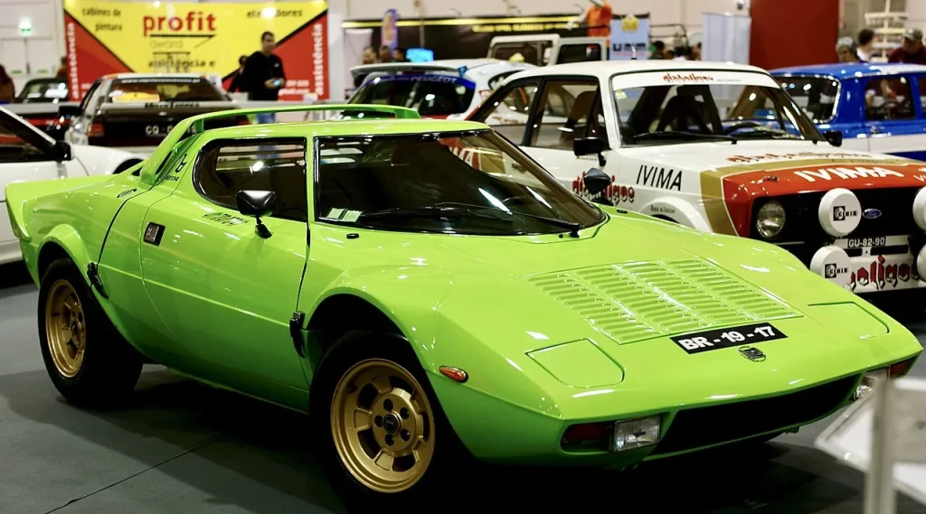 A Lancia Stratos HF sports car.